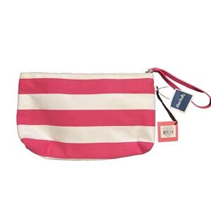 Donna Dixon Halle Wristlet – Hot Pink & White Striped |‎ NWT | Summer Clutch